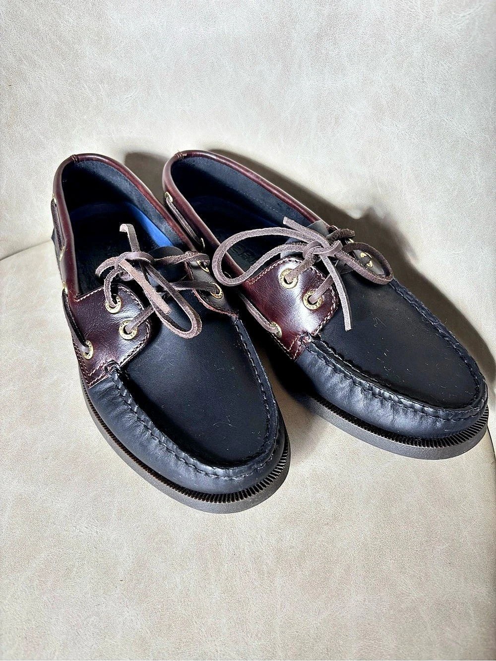 Sperry Top Sider Authentic Original 2-Eye Boat Shoe Boat Shoes Black & Brown US